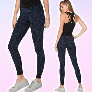 LULULEMON Wunder Under Low-Rise Tight Luxtreme 28" Sz 6 Nouveau Mach Blue Black